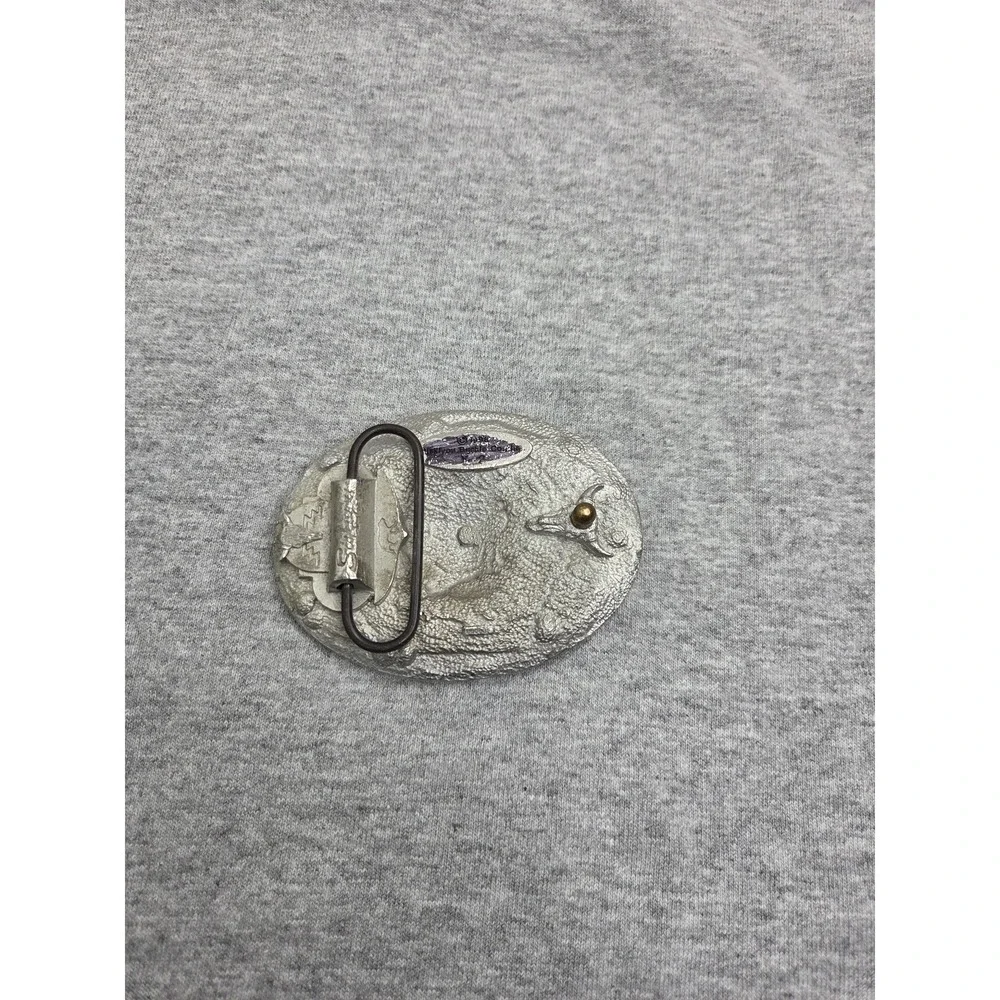 Vintage 1996 Siskiyou Steer Bull Skull Southwestern Solid Pewter Belt Buckle
